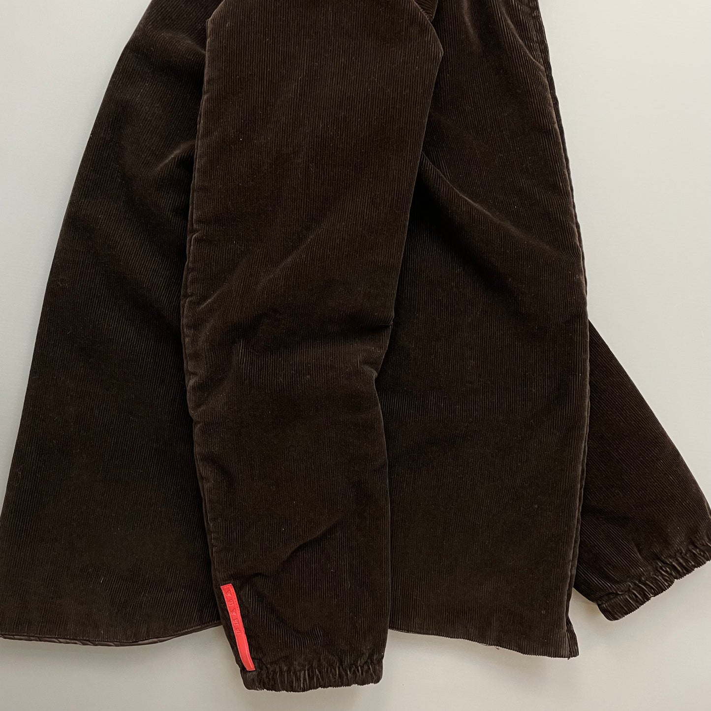 Prada Sport Brown Corduroy Jacket w/ Padded Quilt Lining
