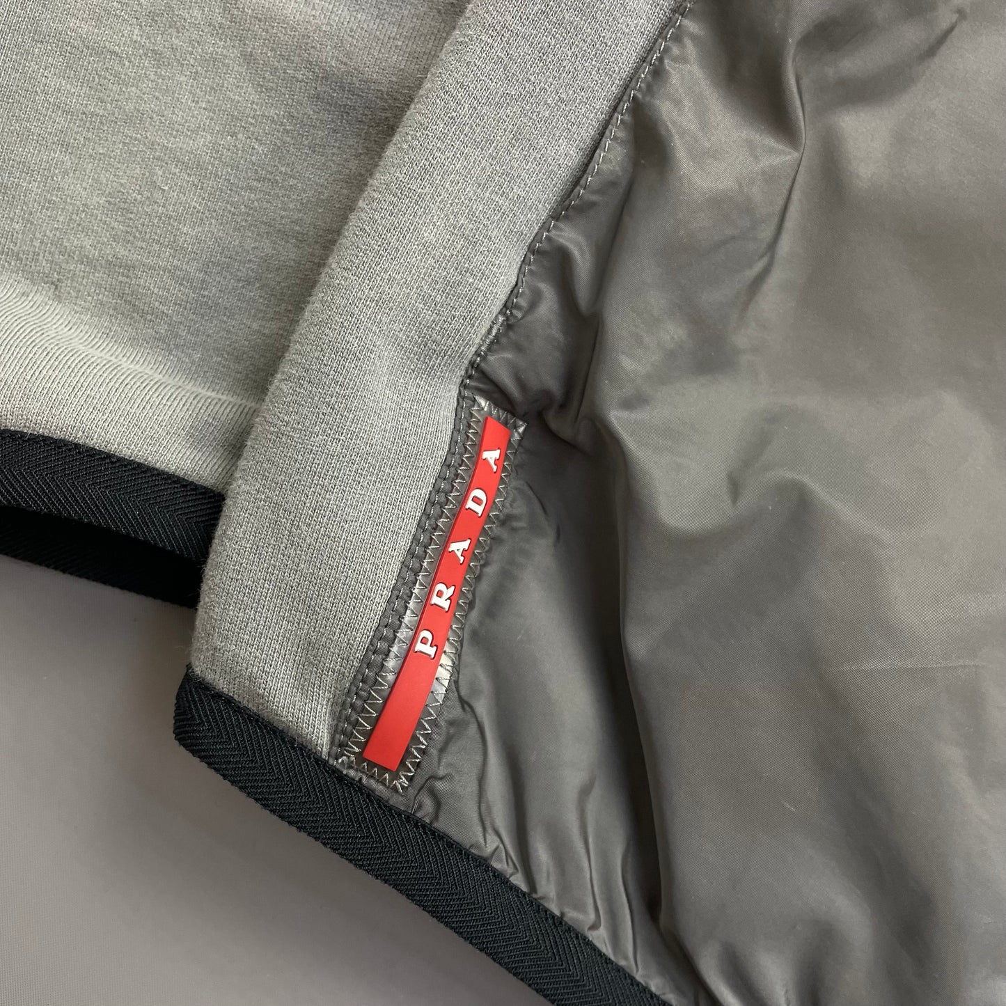 Prada Sport Grey 2016 Nylon Torso Zip-Through Lightweight Jacket