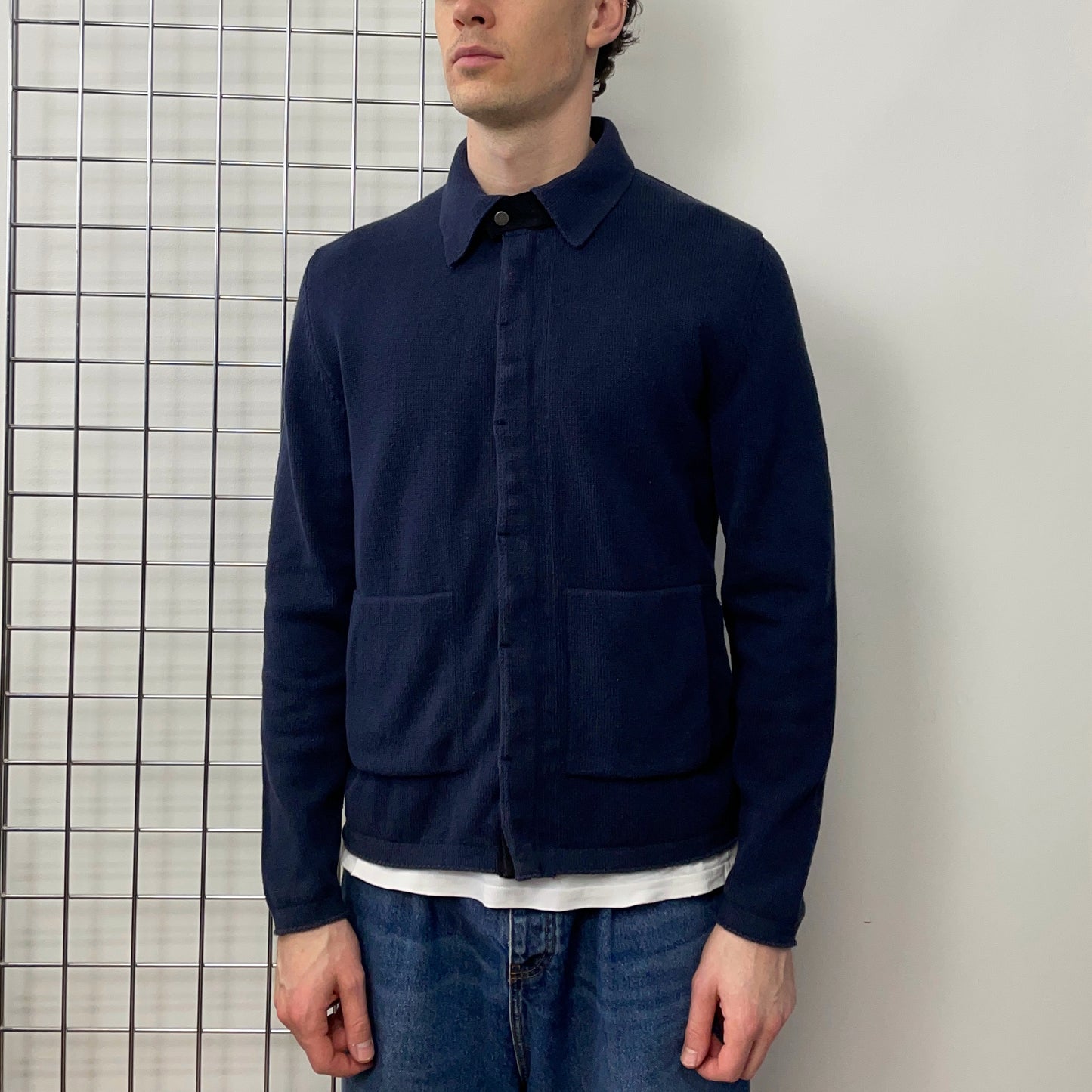 C.P. Company Navy Zip-Through Knit Cardigan Jacket