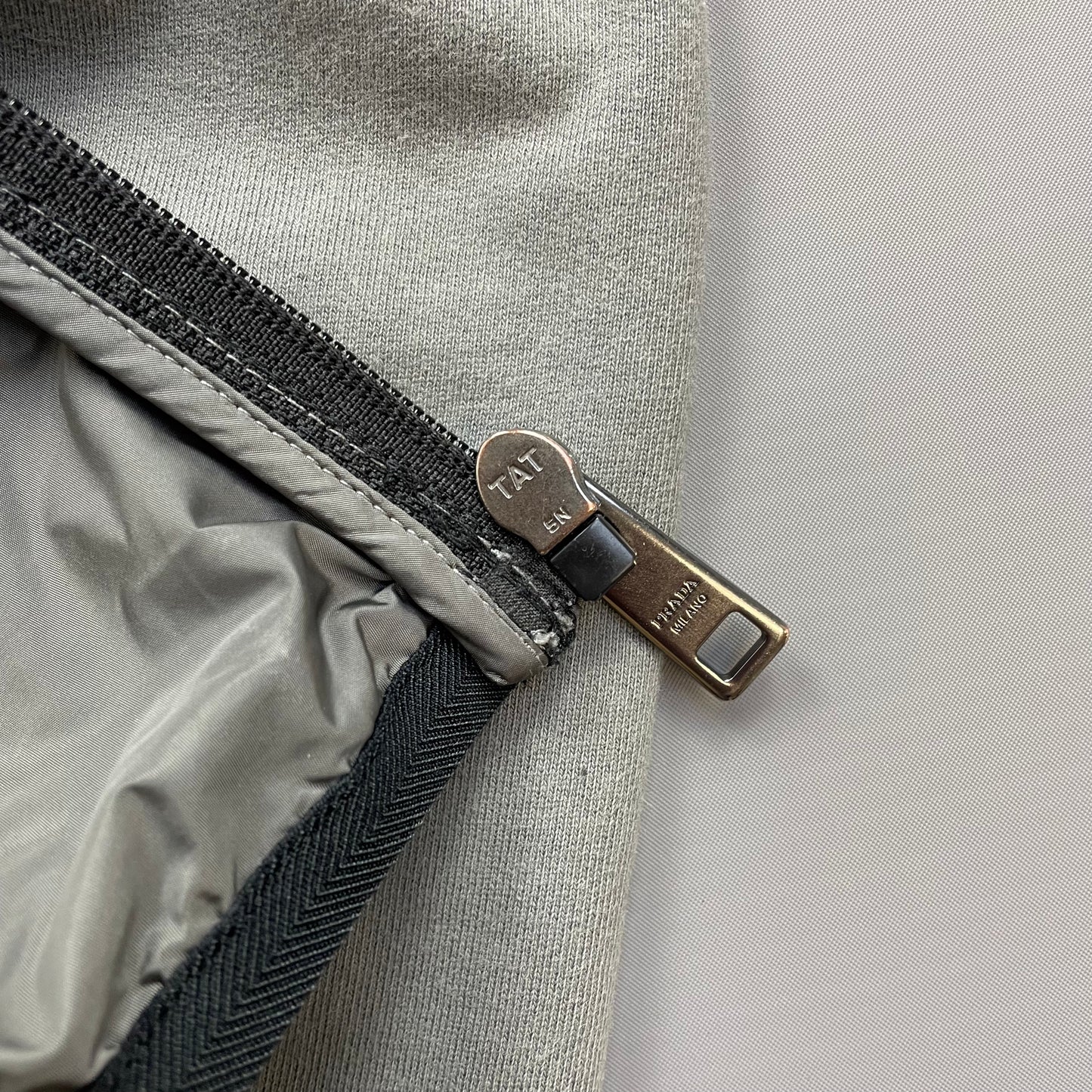 Prada Sport Grey 2016 Nylon Torso Zip-Through Lightweight Jacket