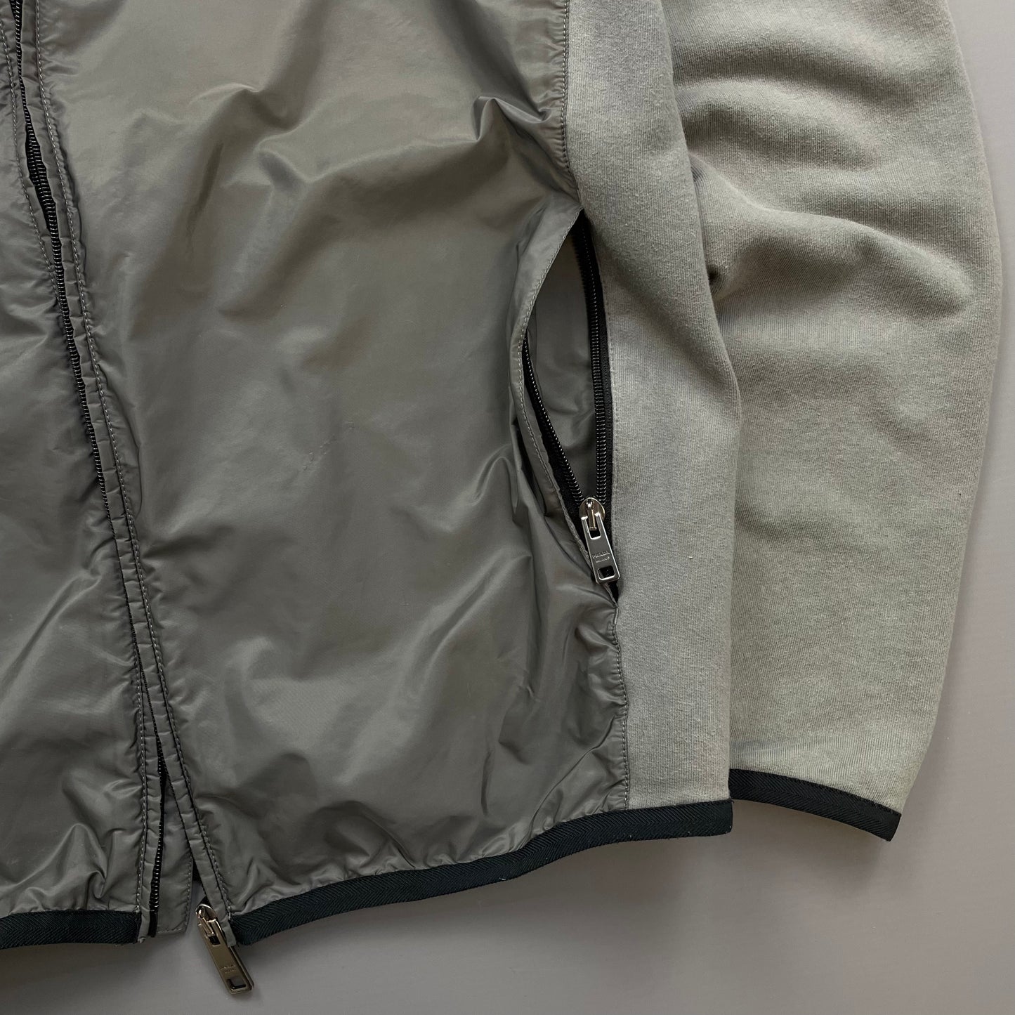 Prada Sport Grey 2016 Nylon Torso Zip-Through Lightweight Jacket