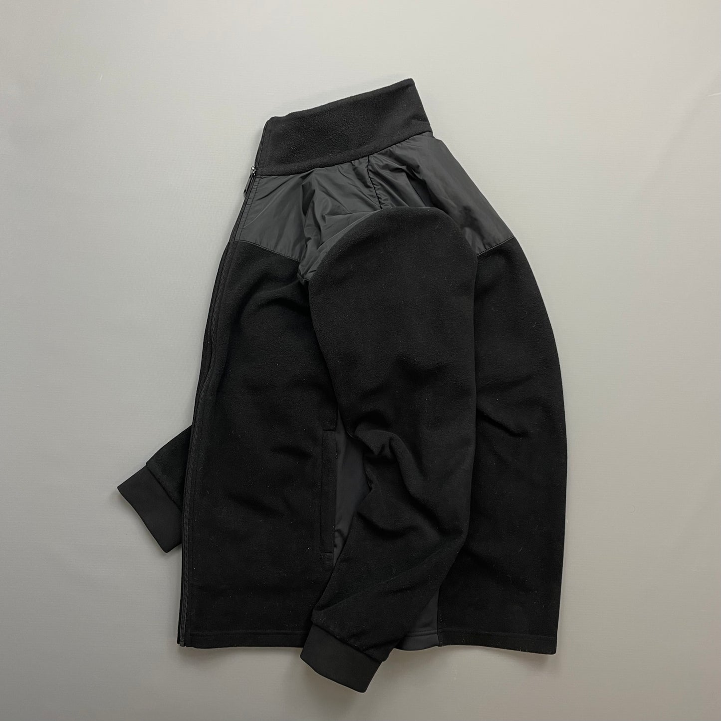 Prada Sport Black 2014 Nylon Shoulder Panel Fleece Jacket