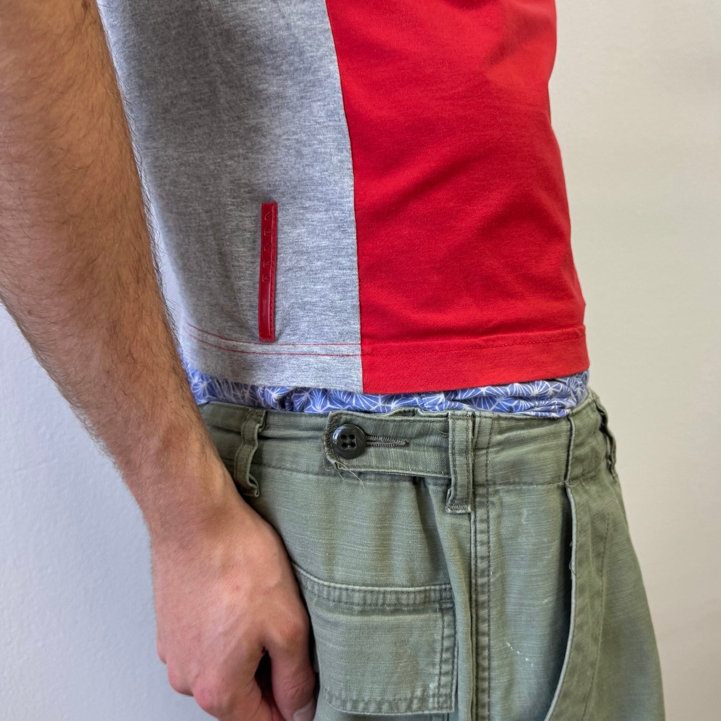 Prada Sport Grey & Red 00s Athletic T-Shirt