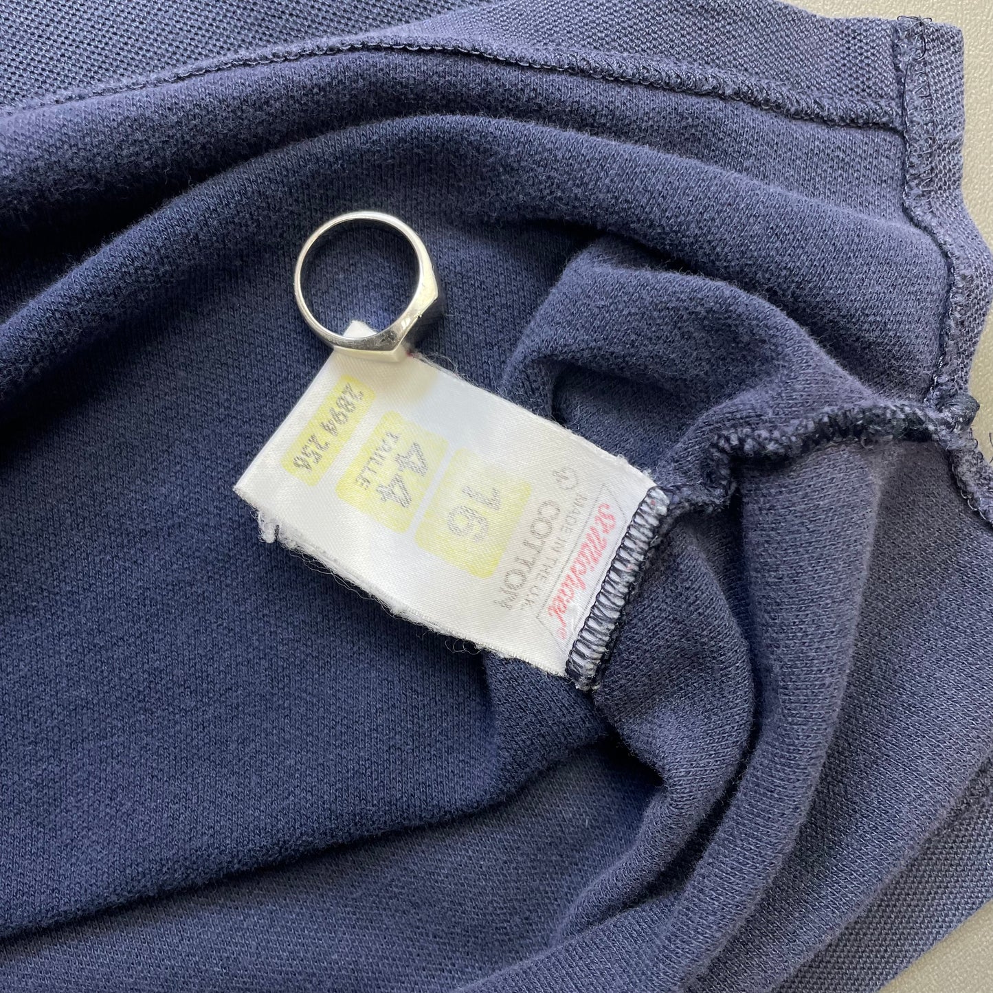 Vintage St Michael Navy 80s Faded Polo Shirt