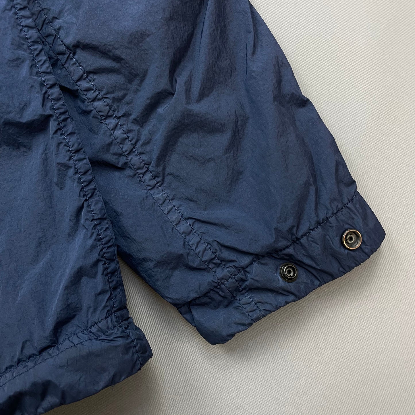 Stone Island Blue SS19 Garment Dyed Crinkle Reps NY Lined Hooded Jacket