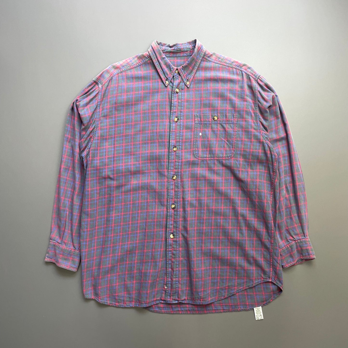 Vintage Red Navy & Grey 90s/00s Flannel Shirt