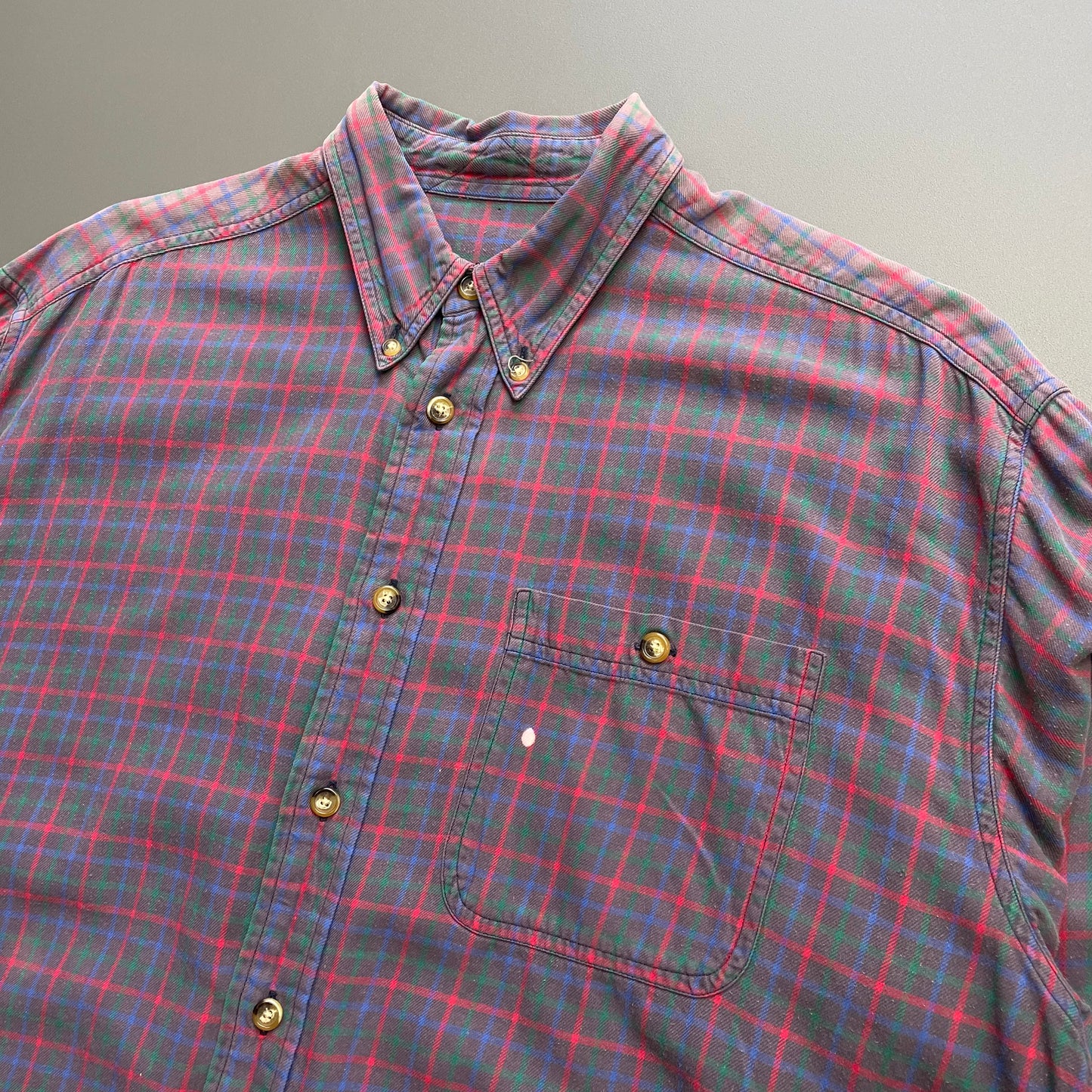 Vintage Red Navy & Grey 90s/00s Flannel Shirt