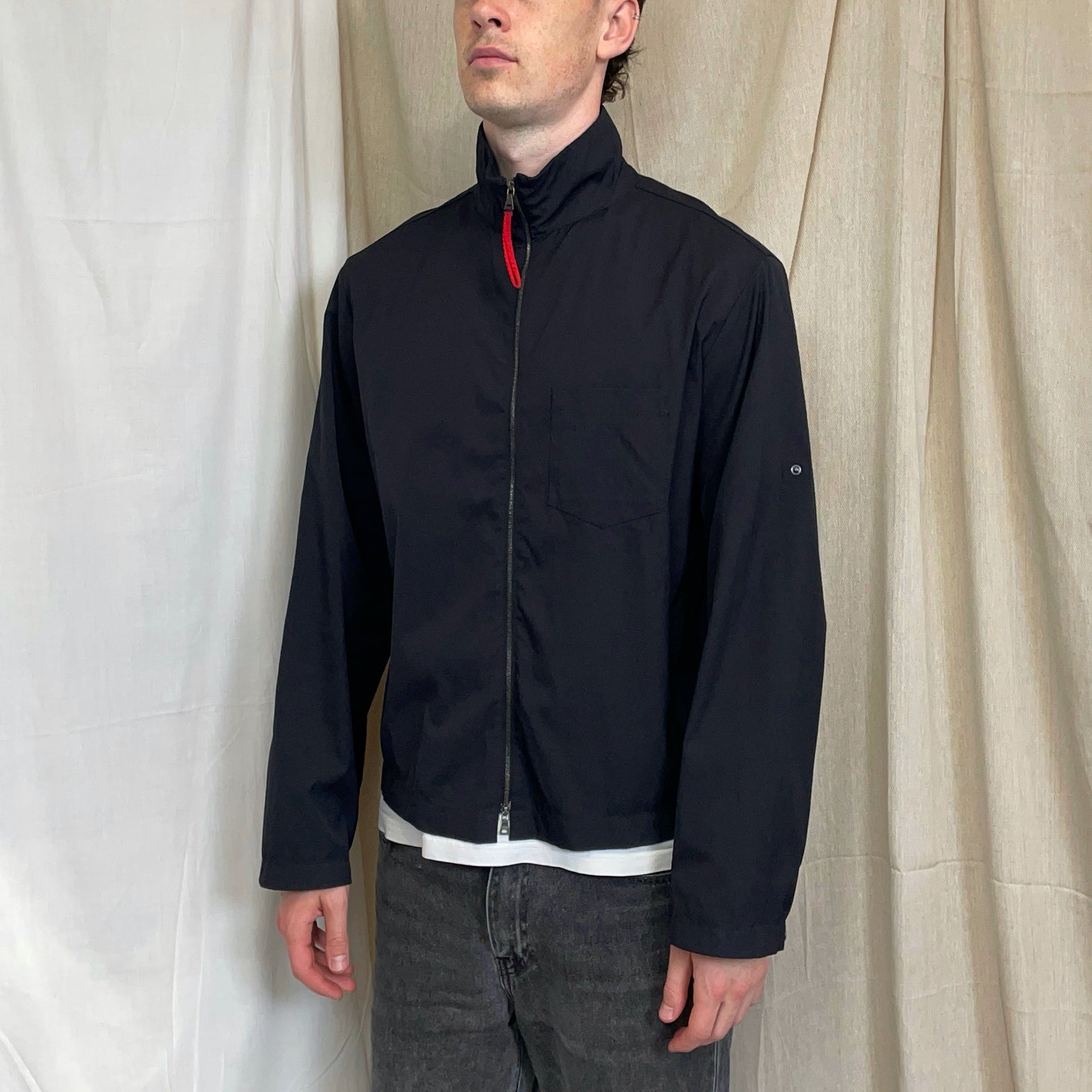 Prada Sport Navy 00s Lightweight Adjustable Sleeve Overshirt Jacket