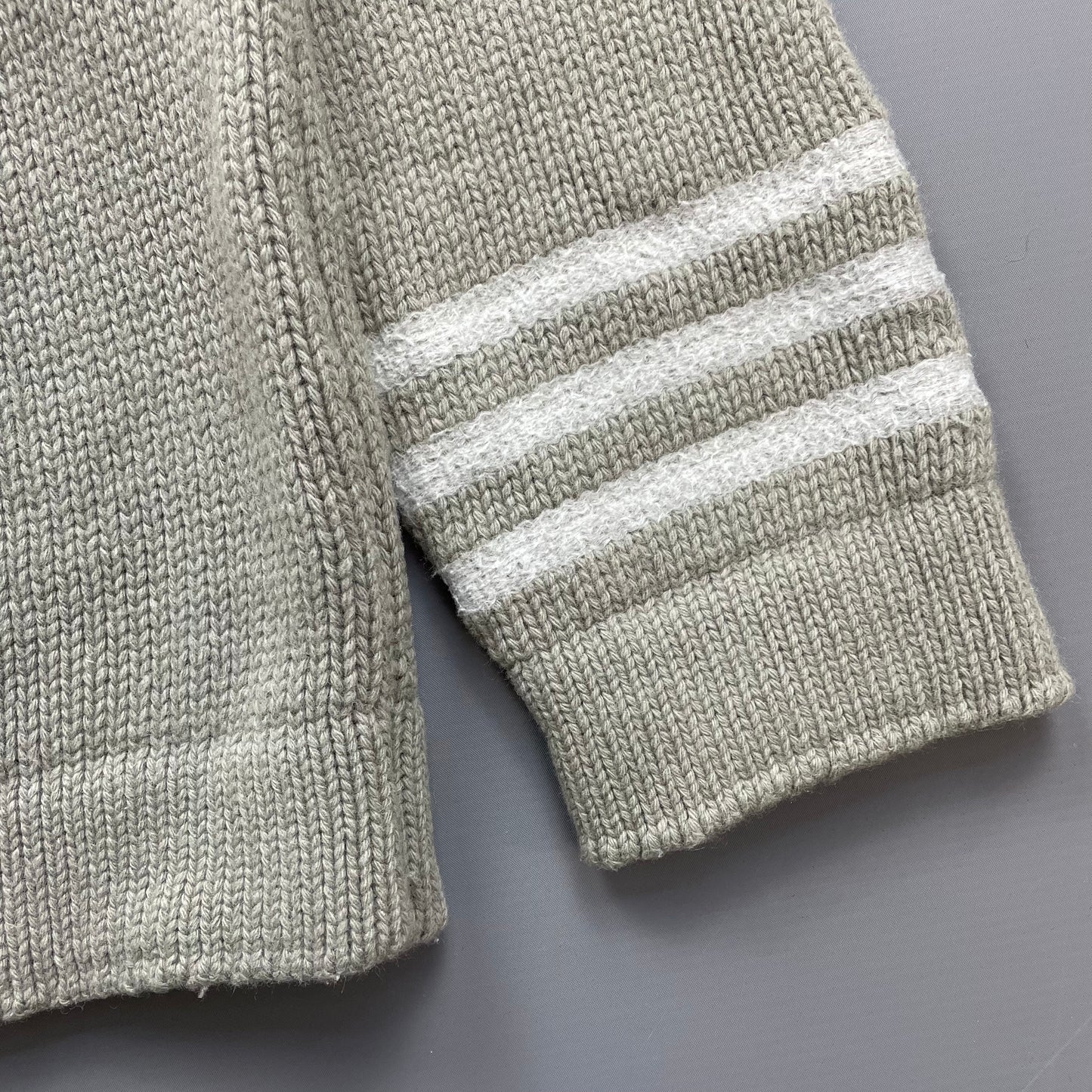 Stone Island Grey AW01 Chunky Wool Knit Mockneck Jumper