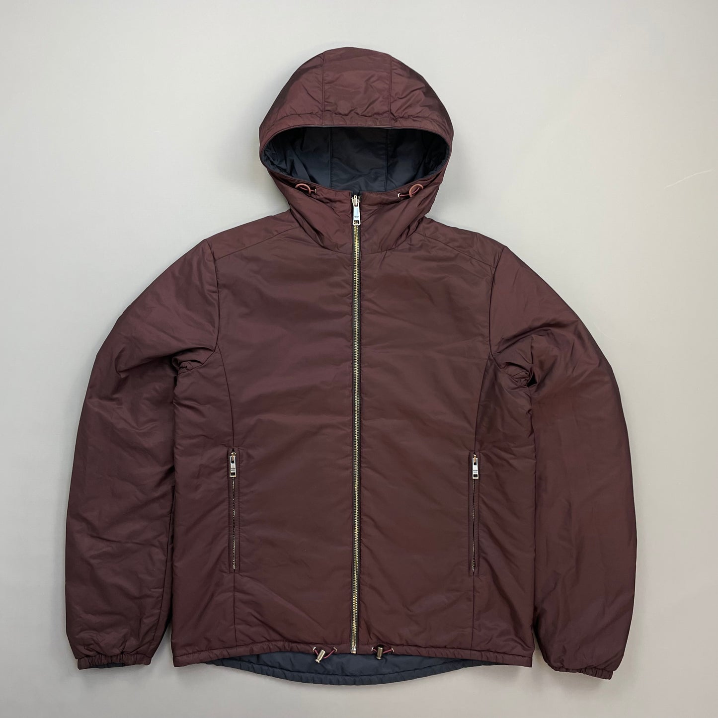Prada Sport Navy & Burgundy 2018 Nylon Reversible Padded Hooded Jacket