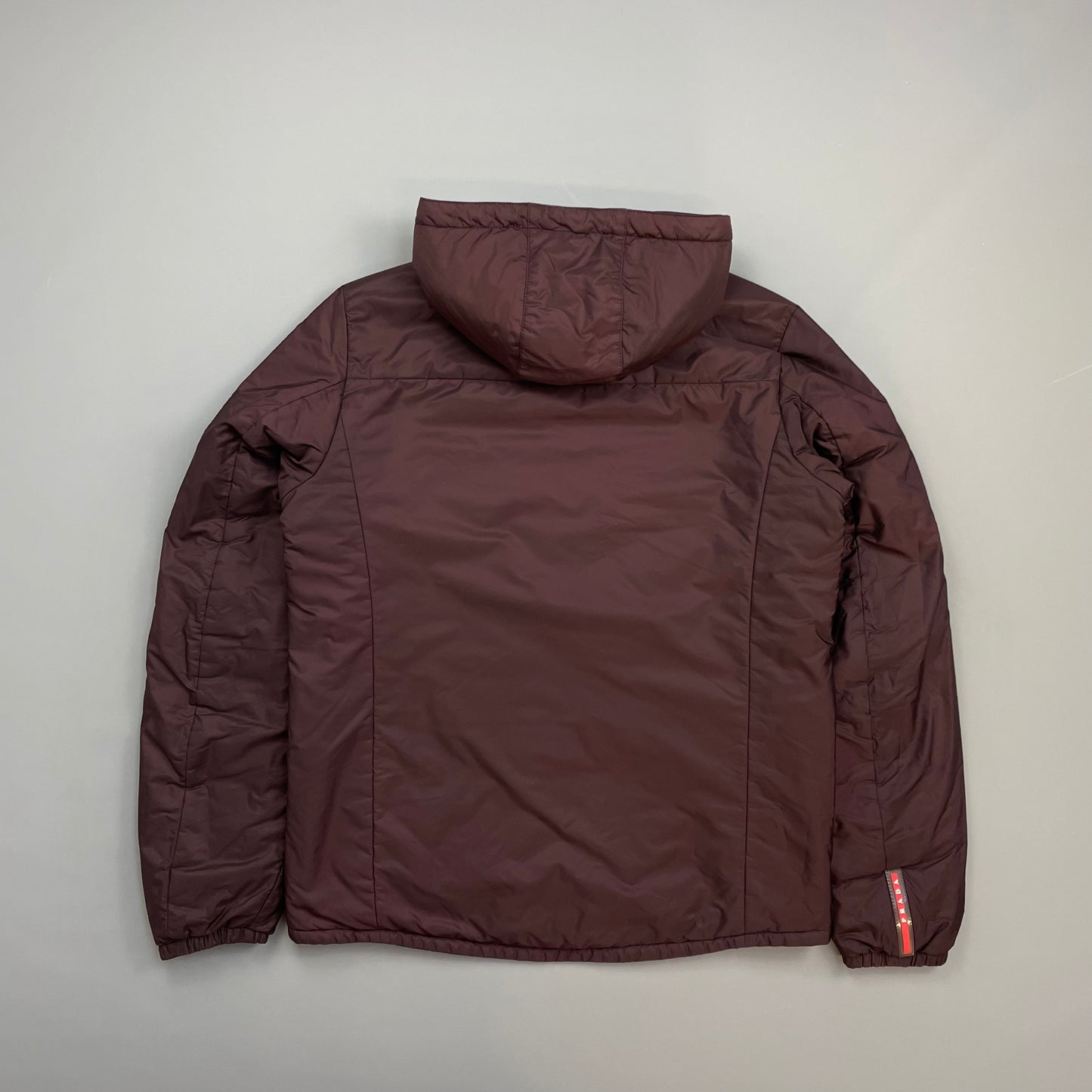 Prada Sport Navy & Burgundy 2018 Nylon Reversible Padded Hooded Jacket