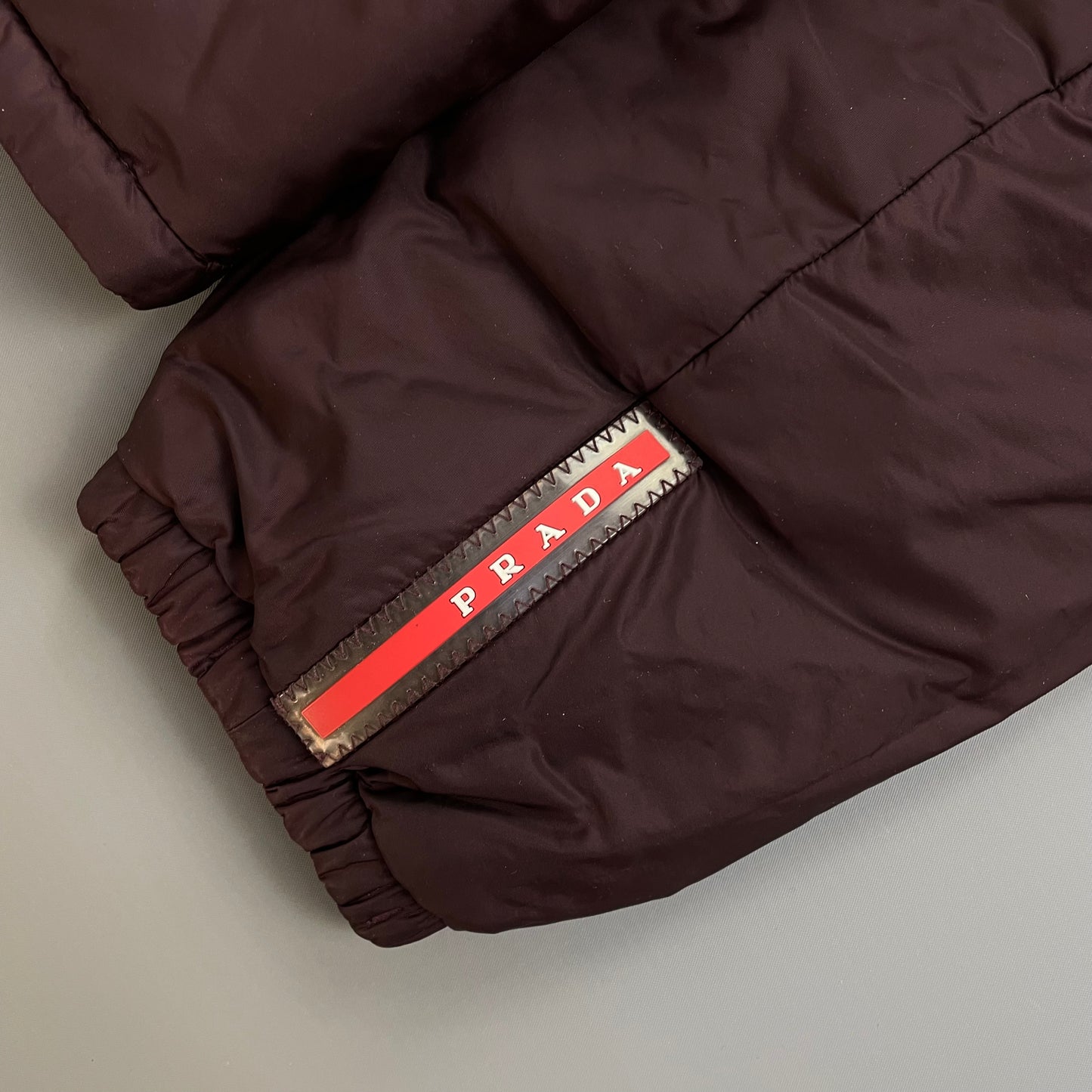 Prada Sport Navy & Burgundy 2018 Nylon Reversible Padded Hooded Jacket
