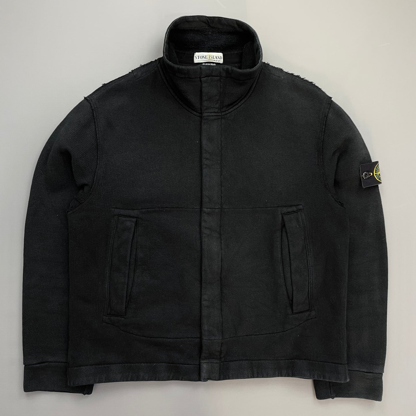 Stone Island Black SS02 Raw Edge Technical Fleece Jacket