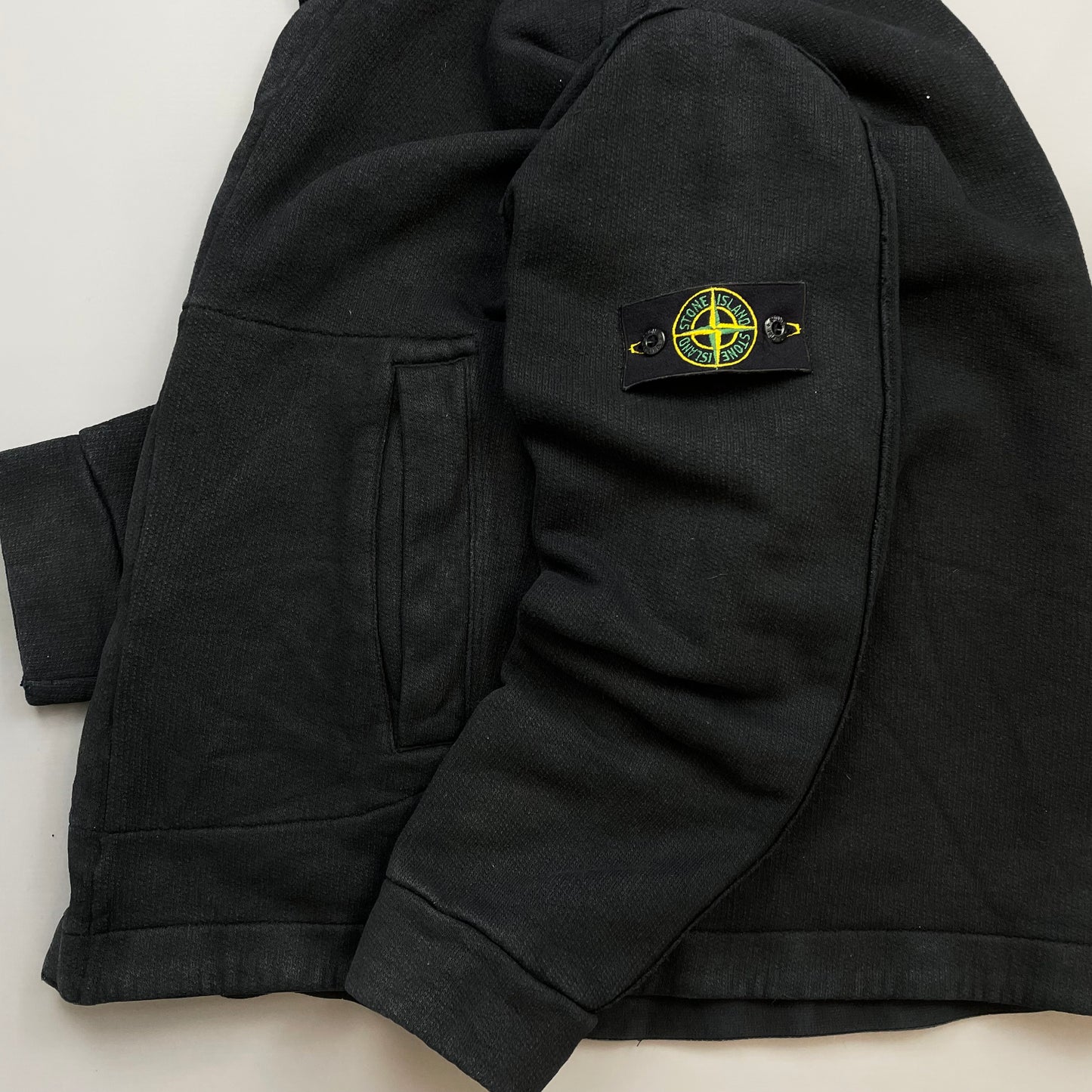Stone Island Black SS02 Raw Edge Technical Fleece Jacket