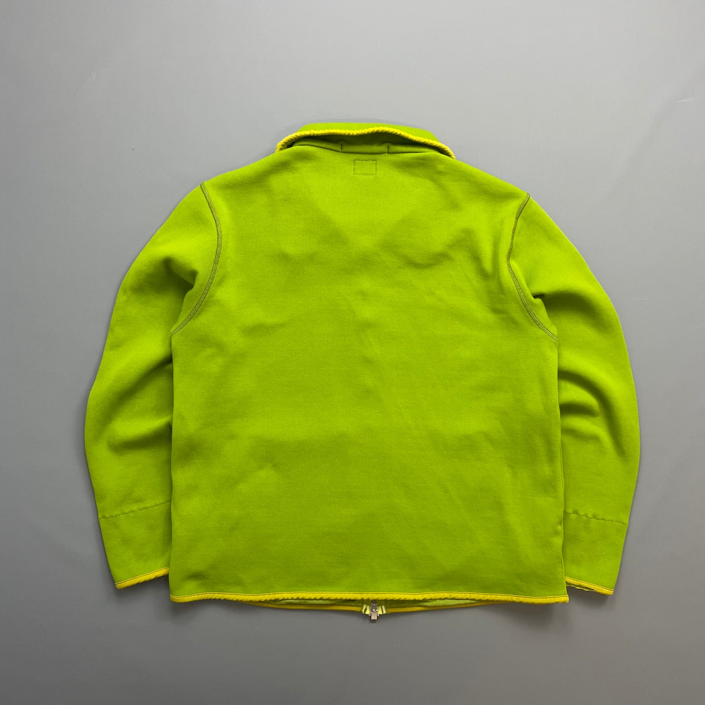 C.P. Company Lime Green Zip-Through Scuba Fleece Jacket