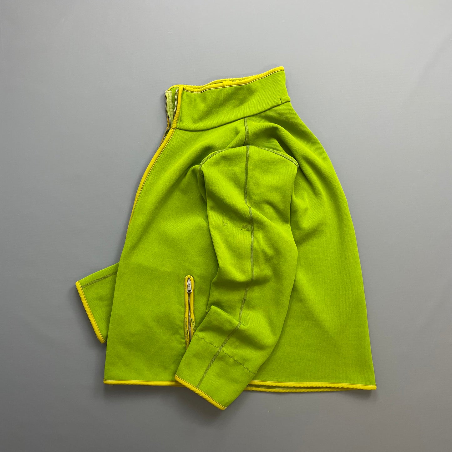 C.P. Company Lime Green Zip-Through Scuba Fleece Jacket