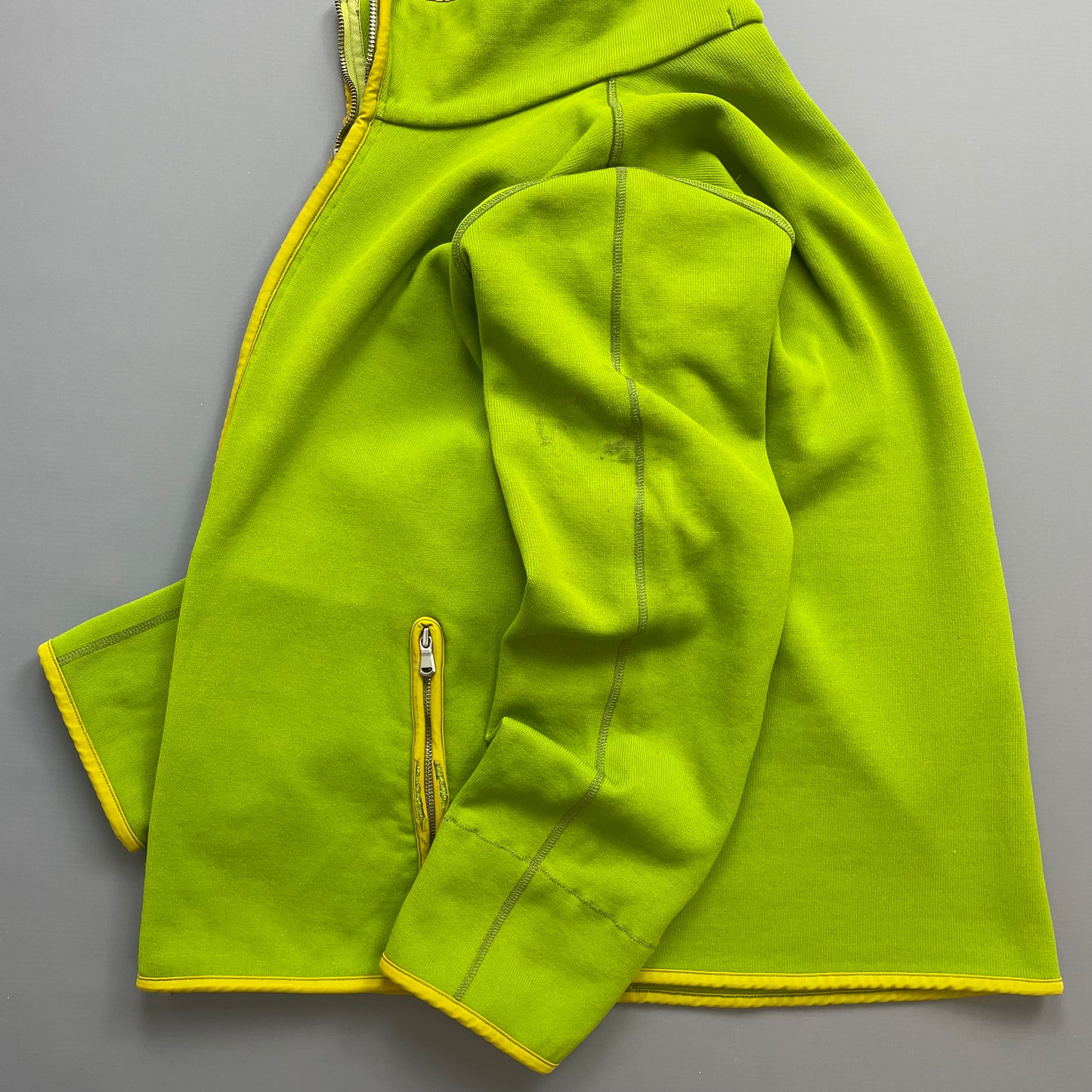 C.P. Company Lime Green Zip-Through Scuba Fleece Jacket