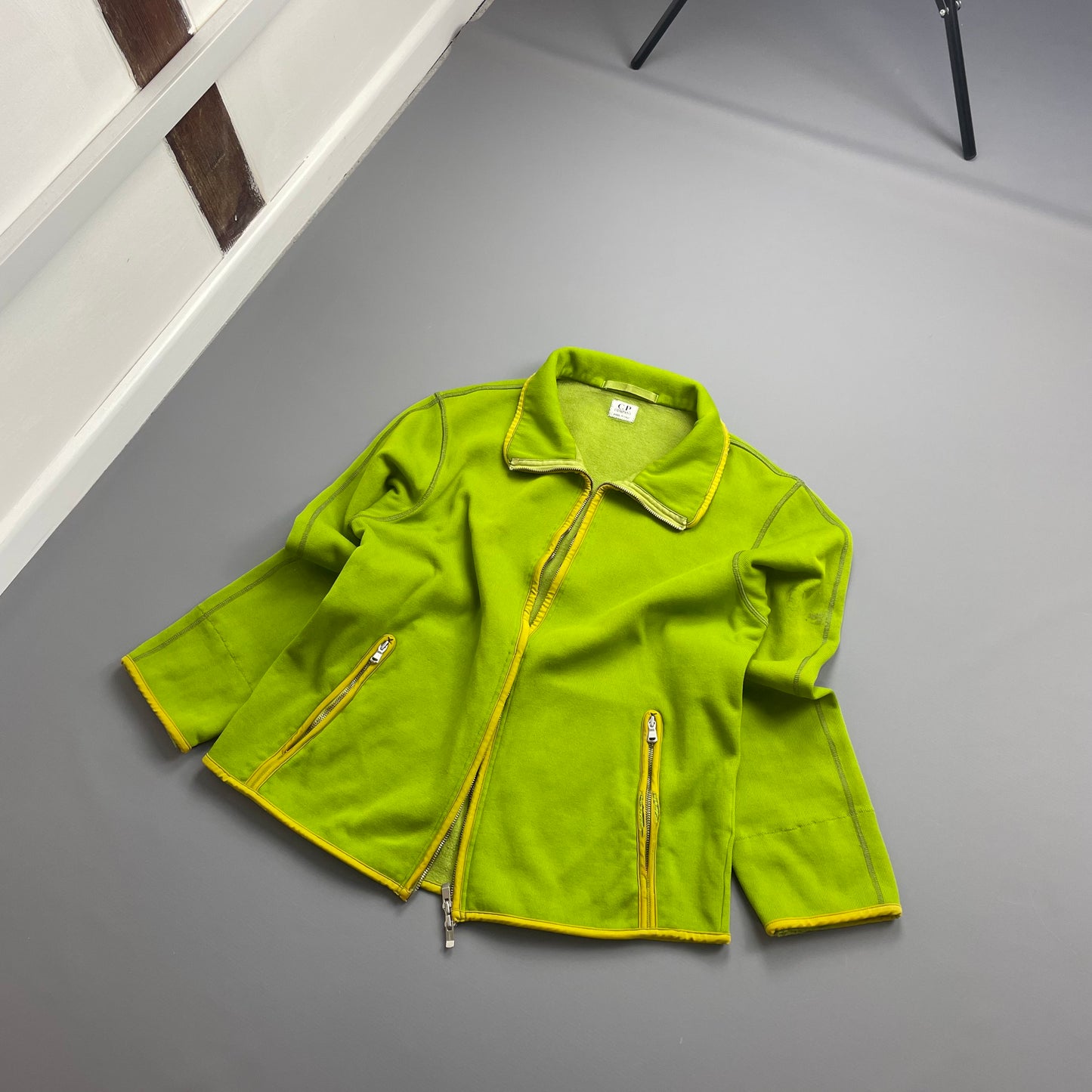 C.P. Company Lime Green Zip-Through Scuba Fleece Jacket