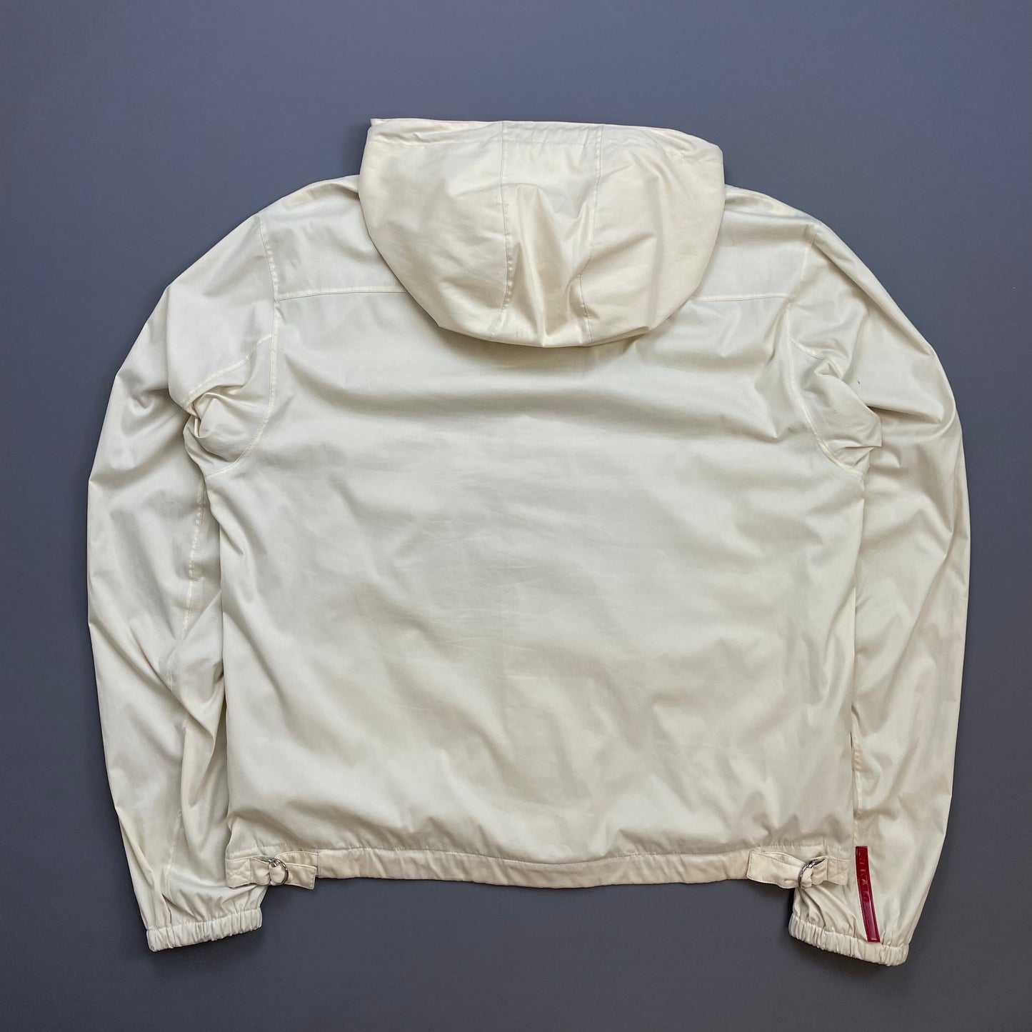 Prada Sport Cream 00s Packable Detachable Hood Windbreaker Jacket