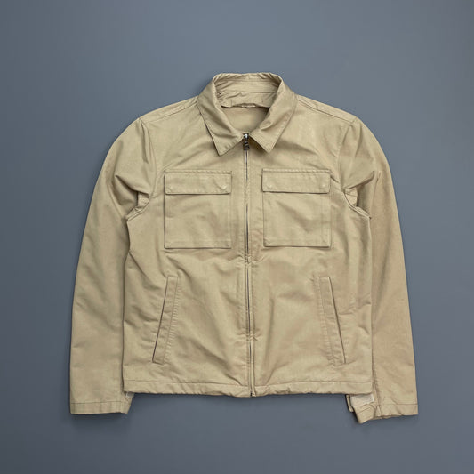 Prada Sport Beige 2007 Minimalistic Waxy Nylon Harrington Jacket