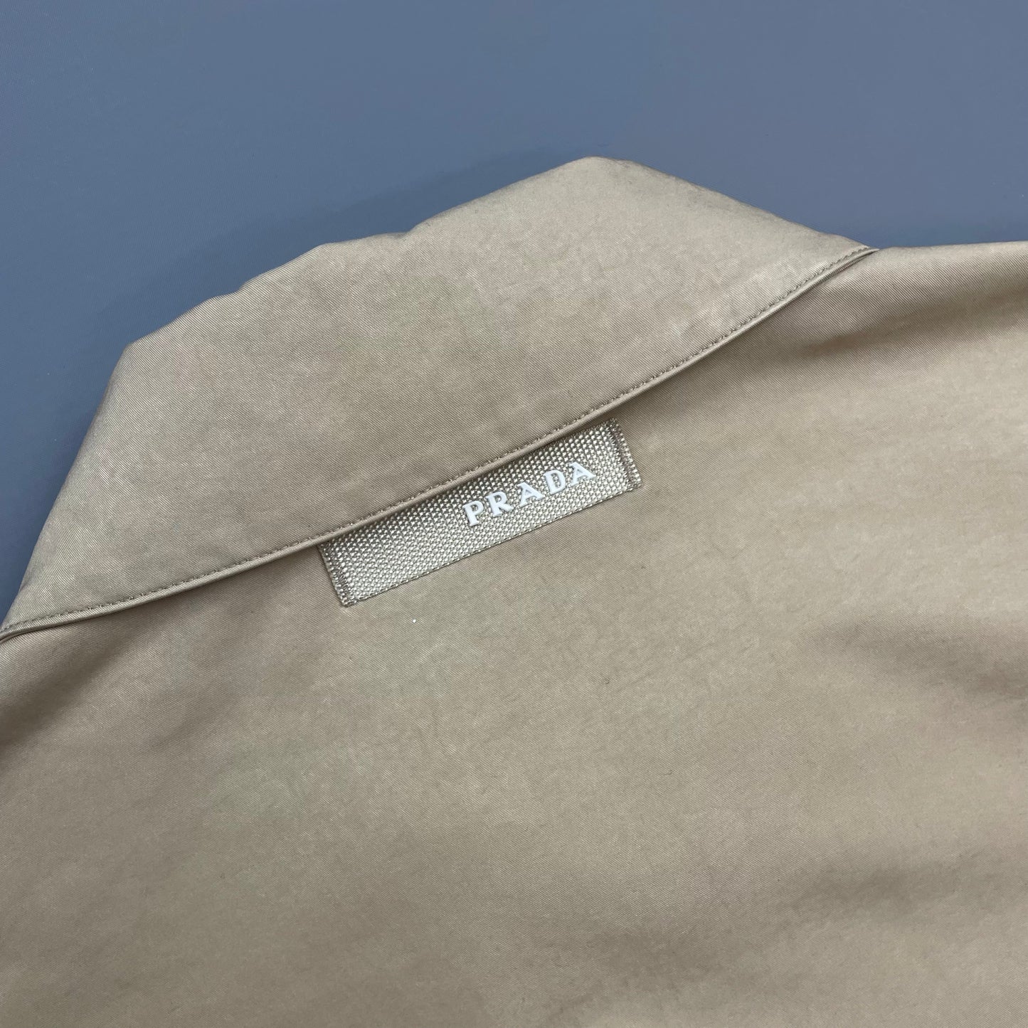 Prada Sport Beige 2007 Minimalistic Waxy Nylon Harrington Jacket