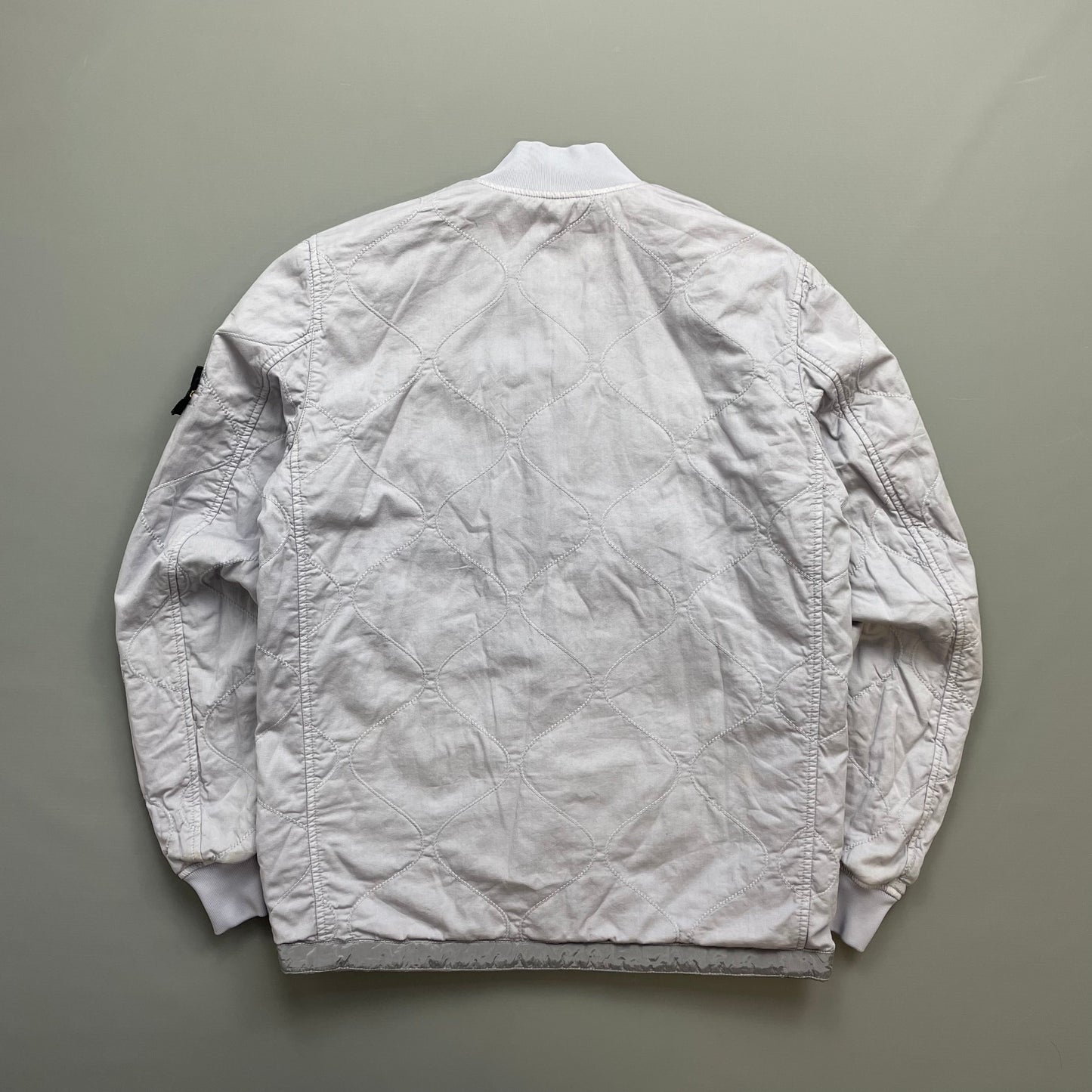 Stone Island Silver/Lilac SS18 Reversible Nylon Metal Quilted Bomber Jacket