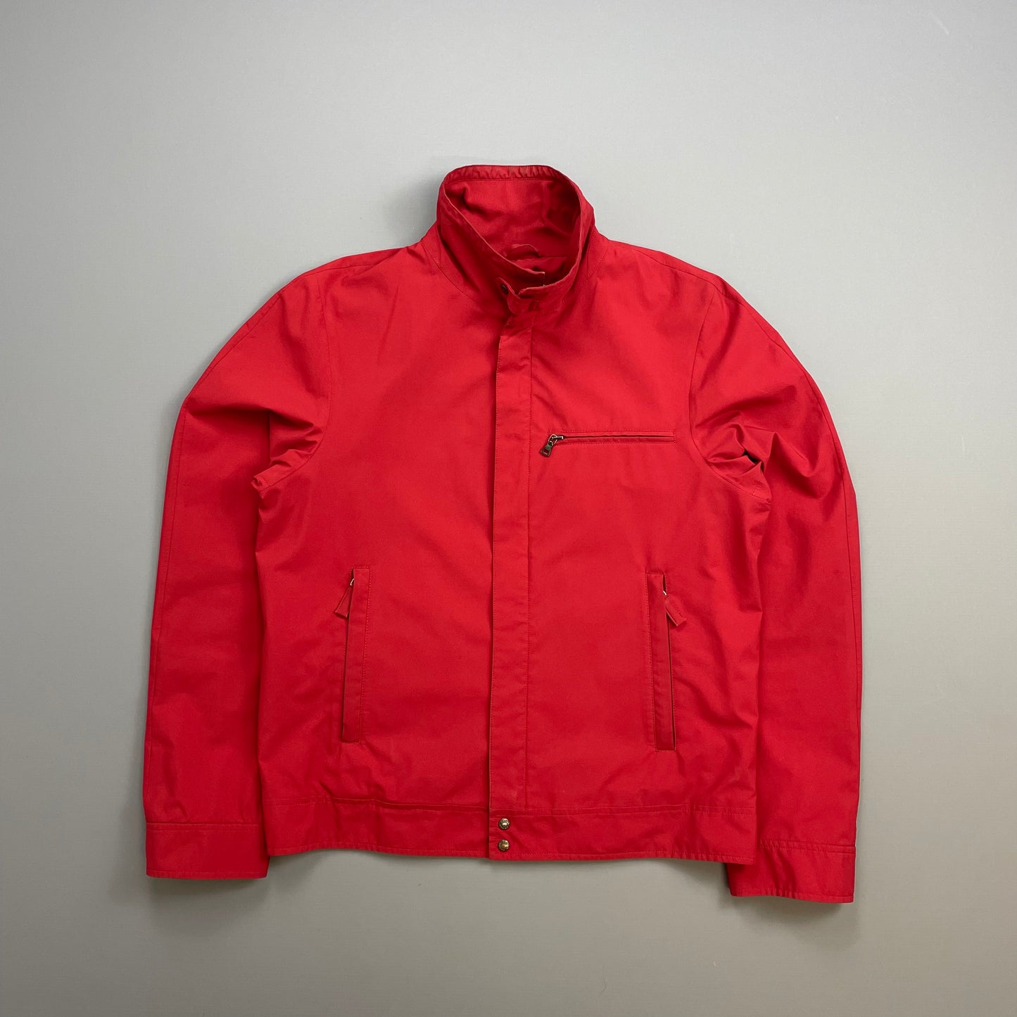 Prada Sport Red 00s Goretex Nylon Trim Collar Harrington Jacket