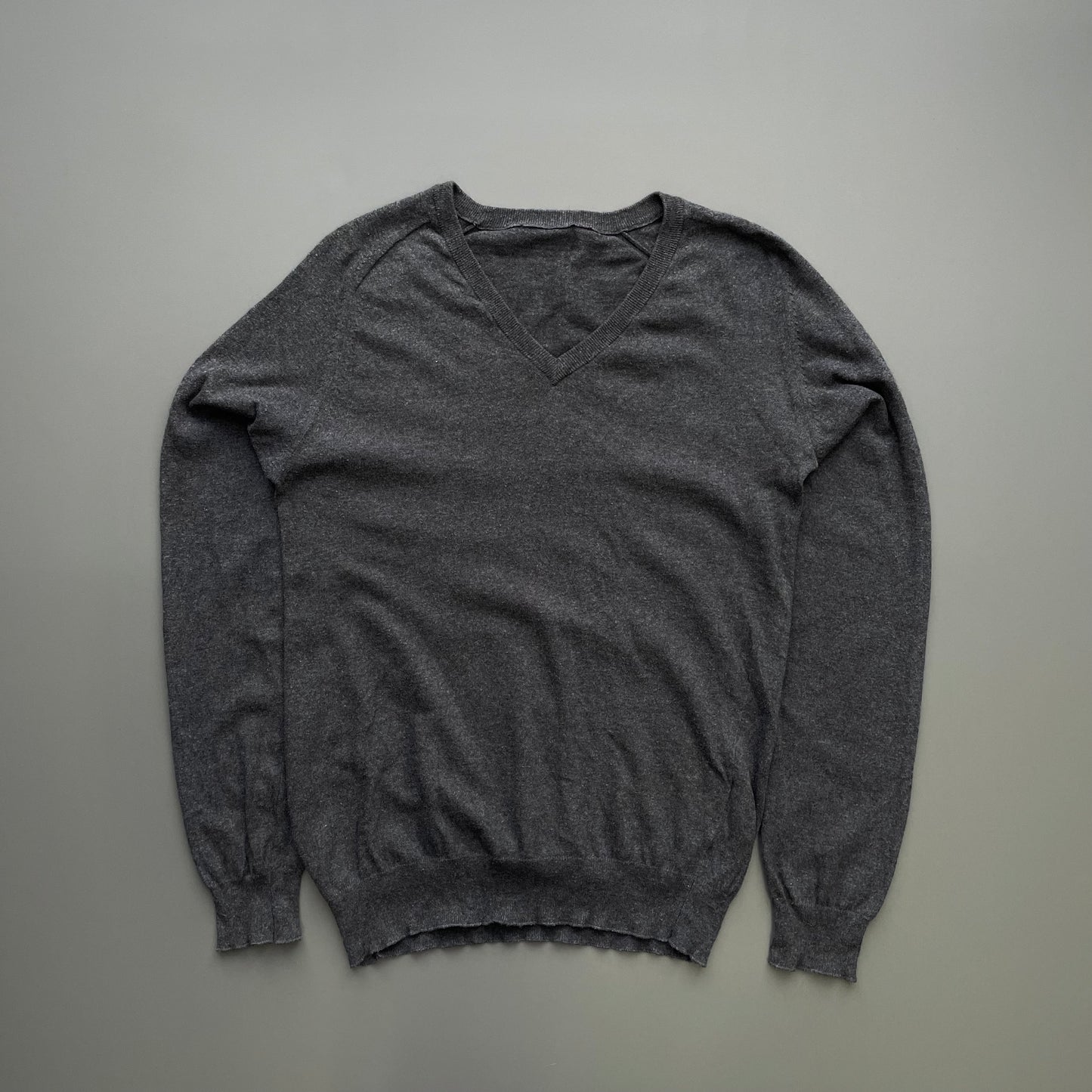 Prada Sport Grey 2008 Cashmere V-Neck Knit Jumper