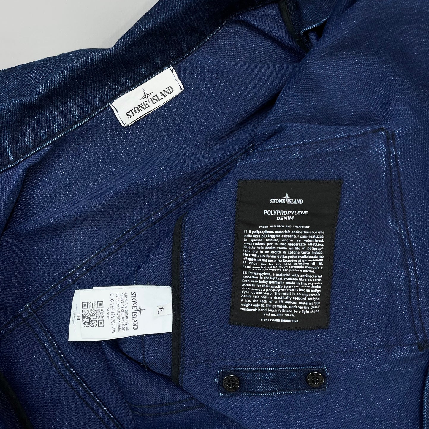 Stone Island Blue AW16 Polypropylene Denim Technical Special Process Jacket