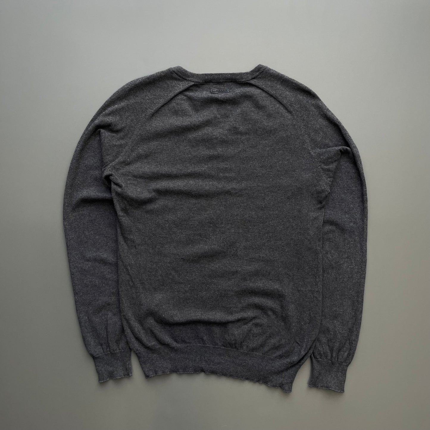 Prada Sport Grey 2008 Cashmere V-Neck Knit Jumper
