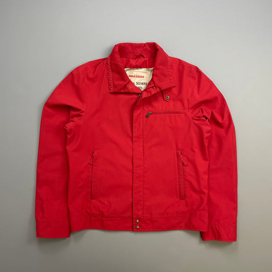Prada Sport Red 00s Goretex Nylon Trim Collar Harrington Jacket