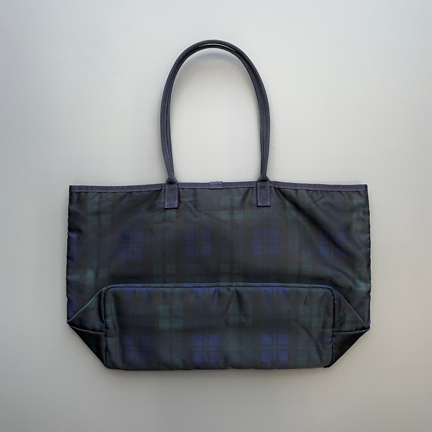Porter Yoshida & Co. Navy & Green Nylon Tartan Shoulder Bag