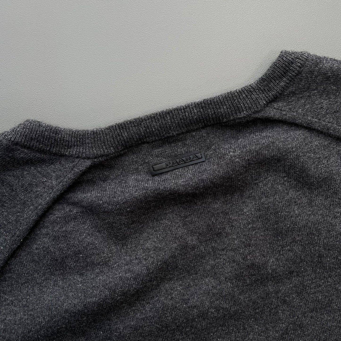 Prada Sport Grey 2008 Cashmere V-Neck Knit Jumper