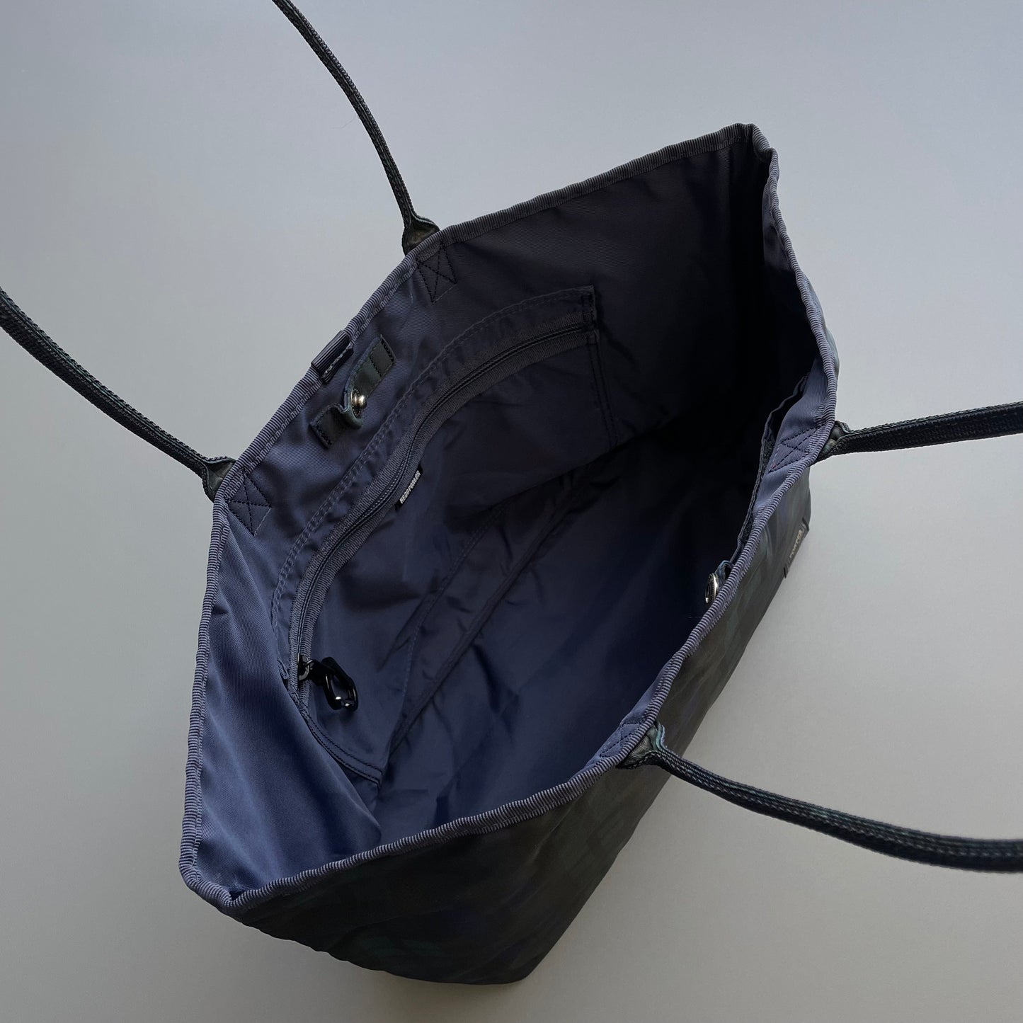 Porter Yoshida & Co. Navy & Green Nylon Tartan Shoulder Bag