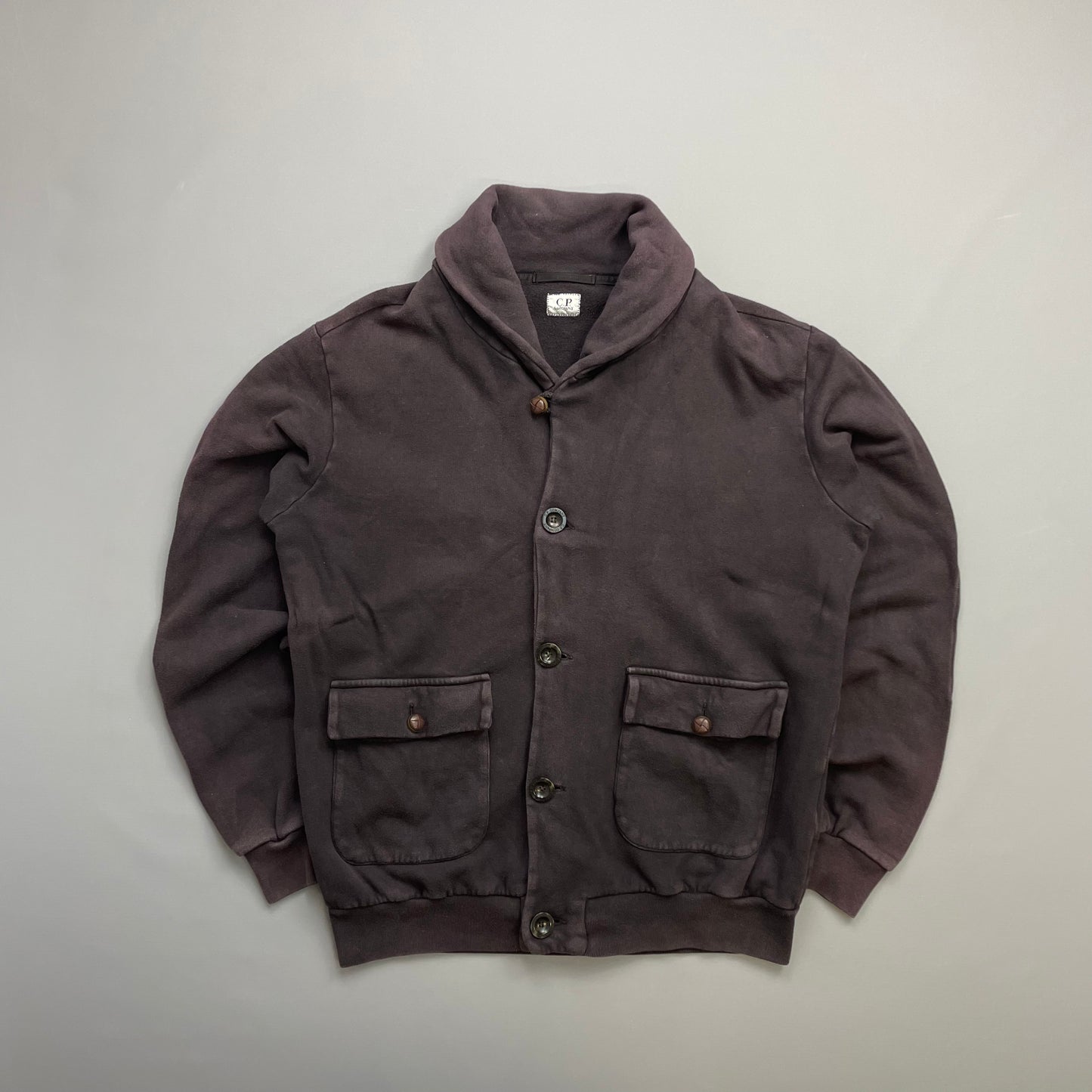 C.P. Company Brown AW10 Soft-Brush Cotton Button-Up Bomber Jacket