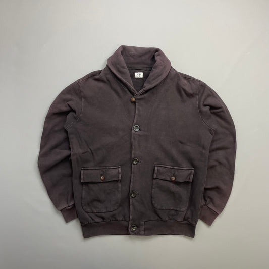 C.P. Company Brown AW10 Soft-Brush Cotton Button-Up Bomber Jacket