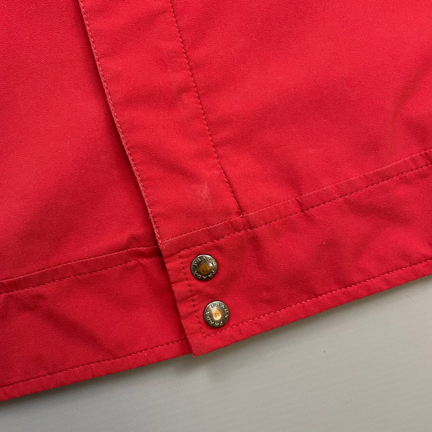 Prada Sport Red 00s Goretex Nylon Trim Collar Harrington Jacket