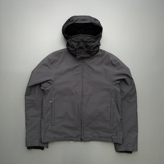 Prada Sport Grey 00s Goretex Wool-Trim Concealed Hood Technical Ski Jacket