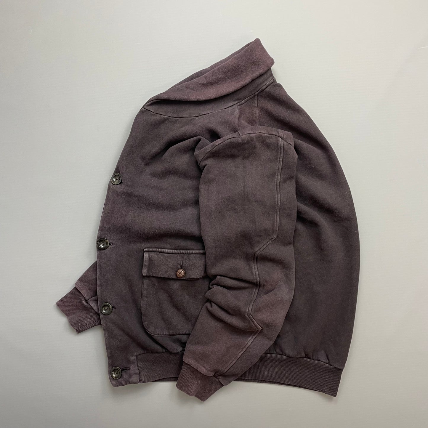 C.P. Company Brown AW10 Soft-Brush Cotton Button-Up Bomber Jacket