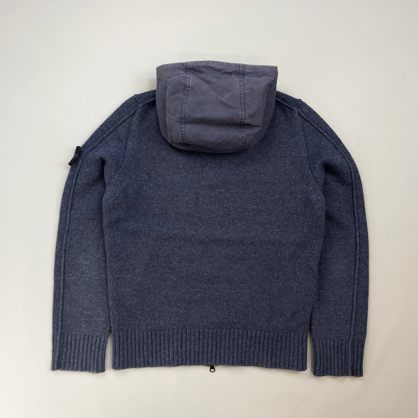 Stone Island Blue AW12 Contrast Hood Zip-Through Cardigan Jacket