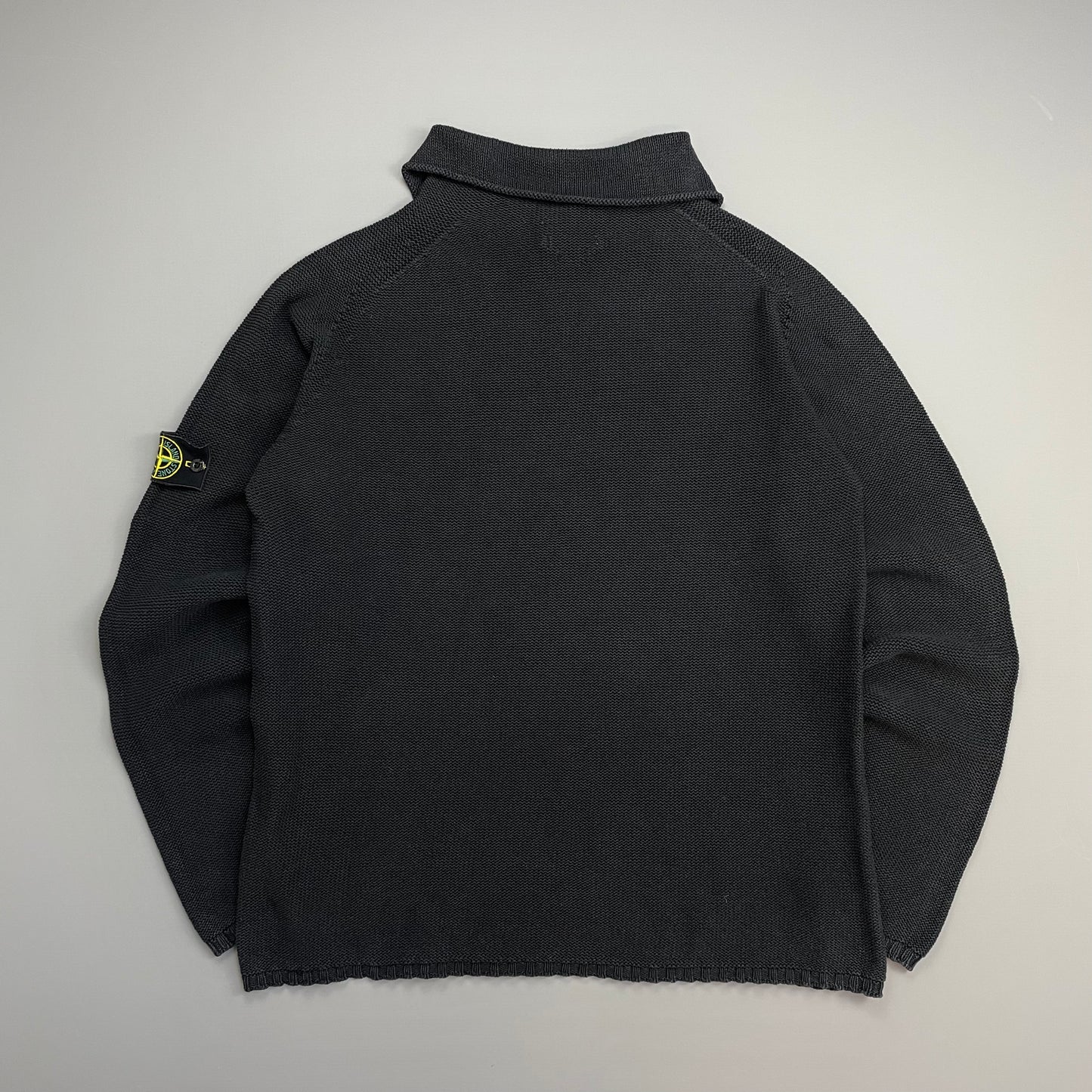 Stone Island Black SS00 Lightweight Half-Zip Knit Jumper