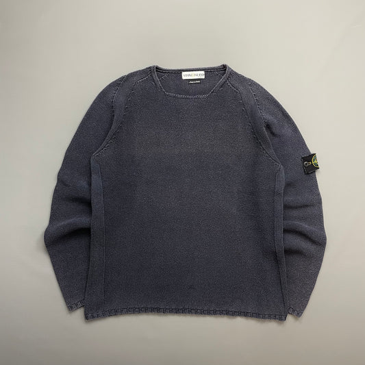 Stone Island Navy SS02 Midweight Knit Crewneck Jumper