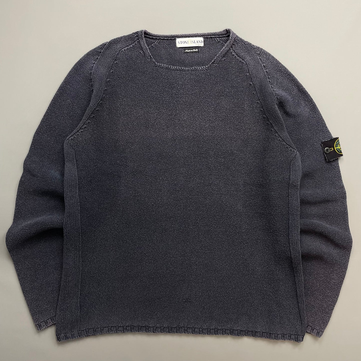 Stone Island Navy SS02 Midweight Knit Crewneck Jumper