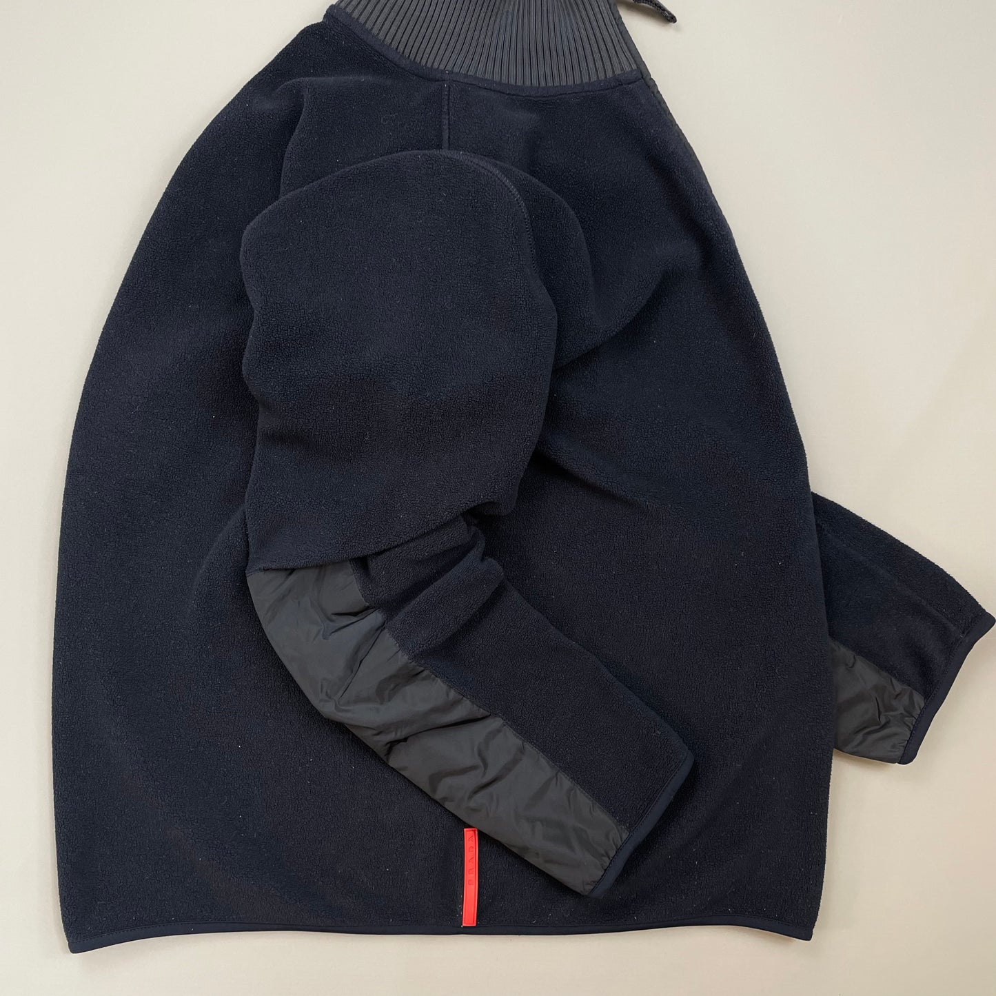 Prada Sport Navy 2008 Nylon Elbow Dual-Zip Lightweight Fleece Jumper