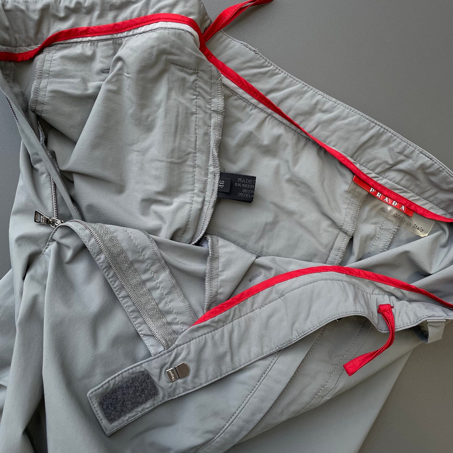 Prada Sport Grey SS00 Nylon Track Pants