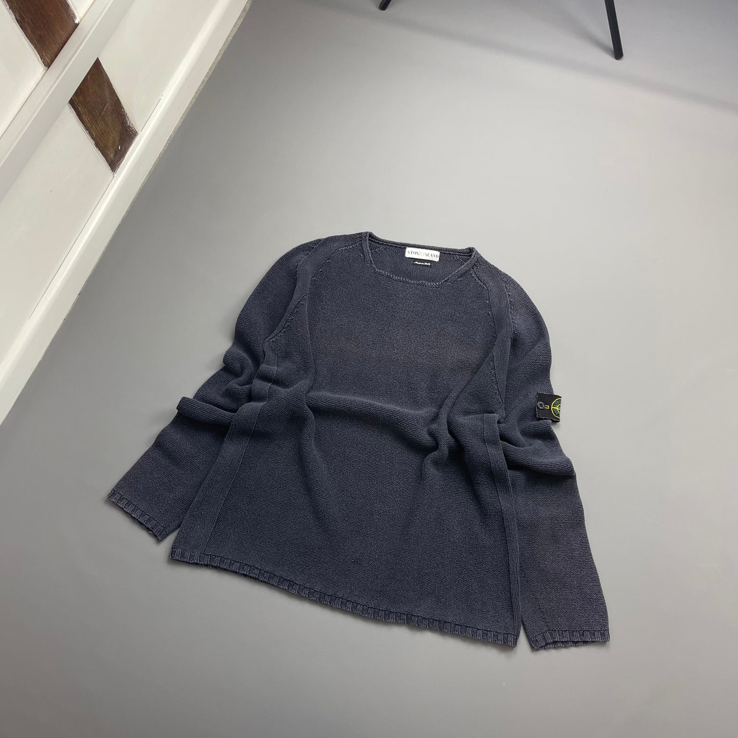 Stone Island Navy SS02 Midweight Knit Crewneck Jumper
