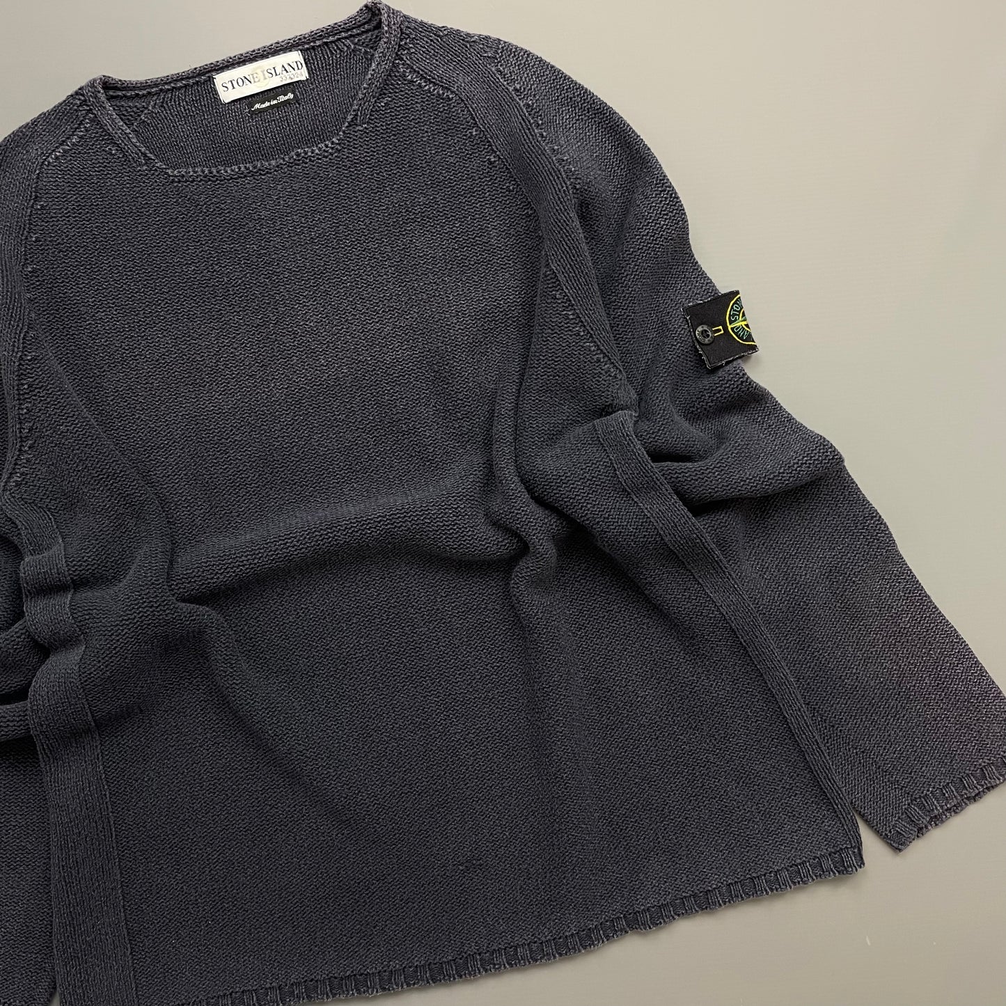 Stone Island Navy SS02 Midweight Knit Crewneck Jumper