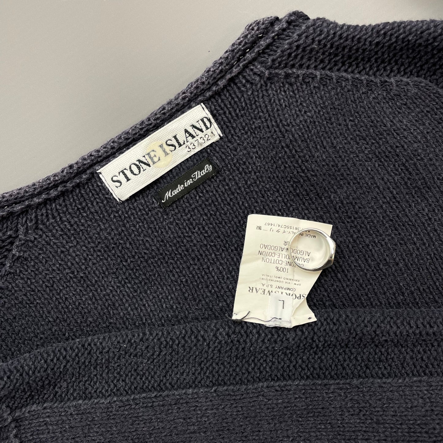Stone Island Navy SS02 Midweight Knit Crewneck Jumper