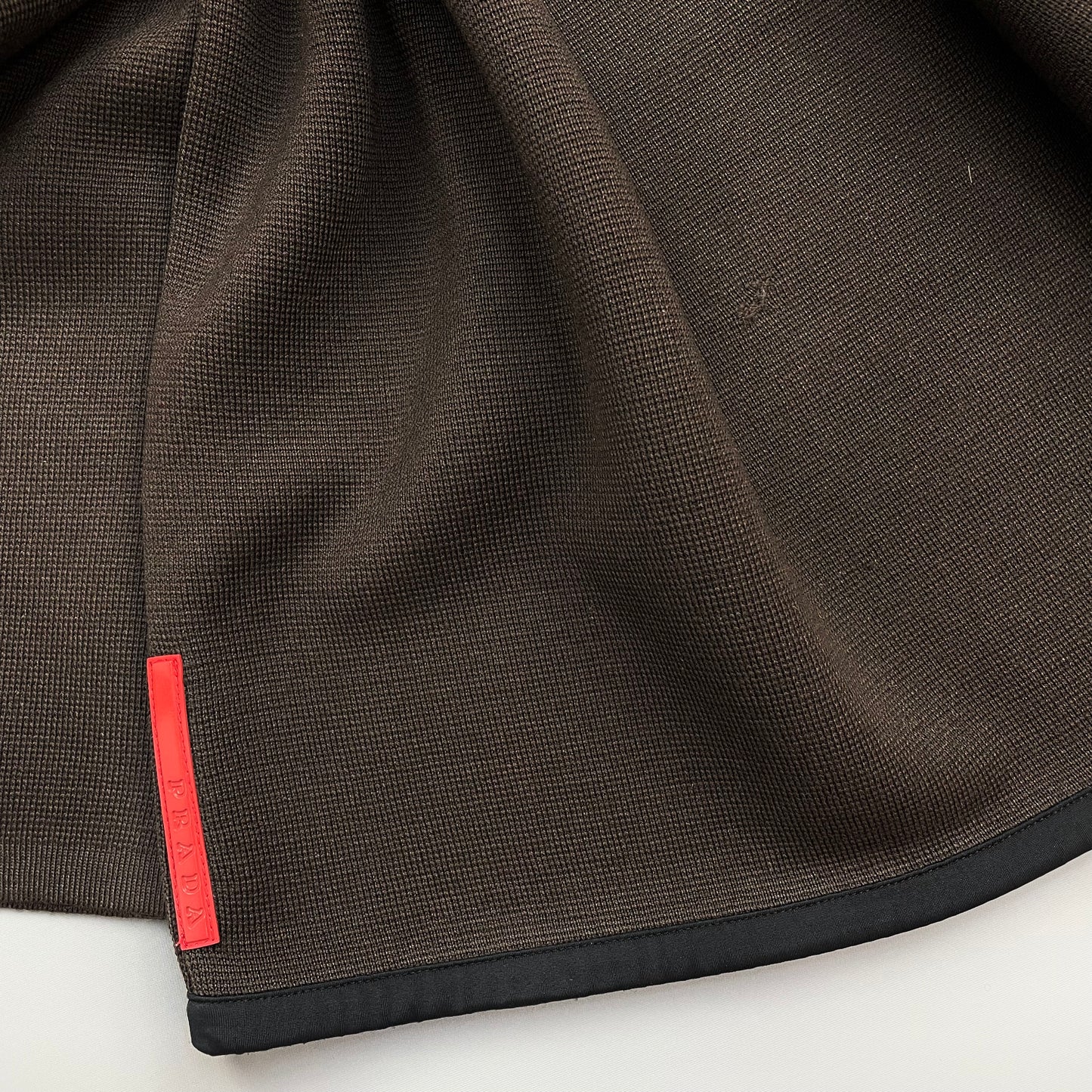 Prada Sport Khaki 00s Nylon Panel Technical Knit Crewneck Jumper