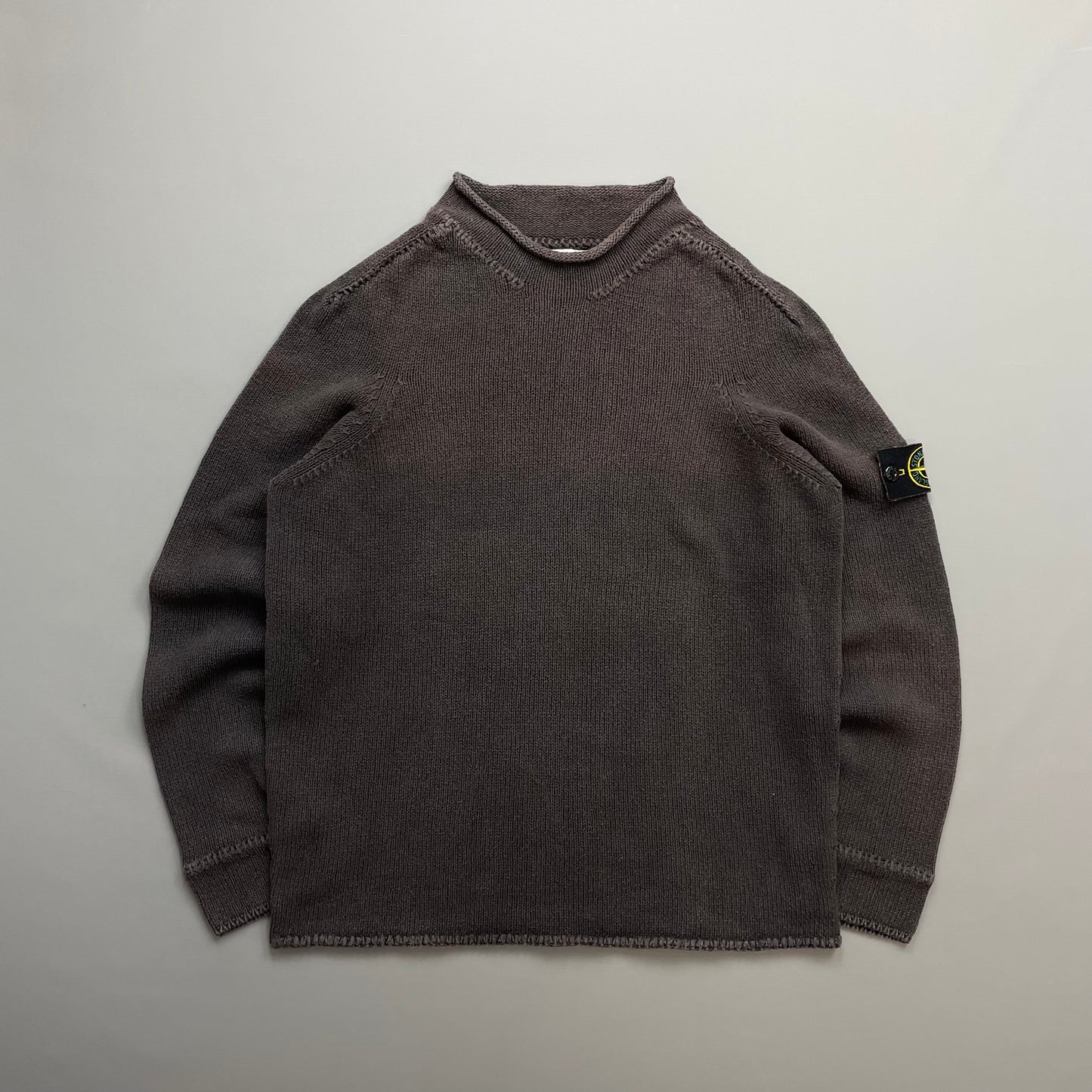 Stone Island Grey/Brown SS04 Midwieght Knit Mockneck Jumper